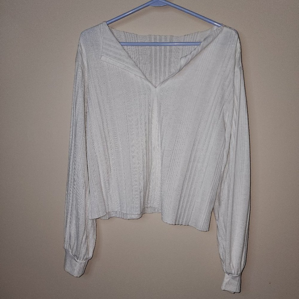 Women's Long Sleeve Lightweight White Shirt - Approx. Size Large